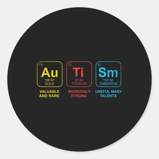 Sticker Rond Sensibilisation sur l'autisme Femmes Maman Enfants (Devant)