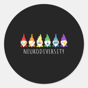 Sticker Rond Sensibilisation sur l'autisme Gnome Cadeaux De Neu