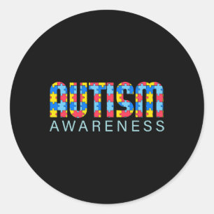 Sticker Rond Sensibilisation sur l'autisme Handicap Mois Soutie