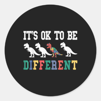 Sticker Rond Sensibilisation sur l'autisme Il Est Ok D'Être Dif