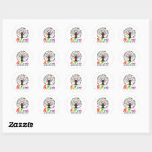 Sticker Rond Sensibilisation sur l'autisme Love Support Accepte (Feuille)