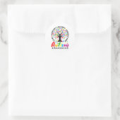 Sticker Rond Sensibilisation sur l'autisme Love Support Accepte (Sac)