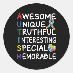 Sticker Rond Sensibilisation sur l'autisme Mois Sensibilisation