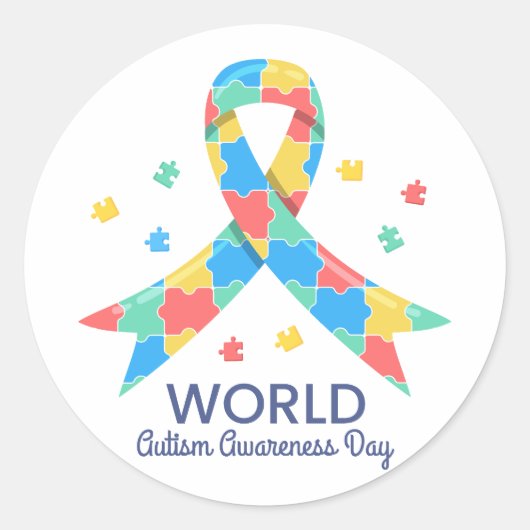 Sticker Rond Sensibilisation sur l'autisme mondiale (Devant)