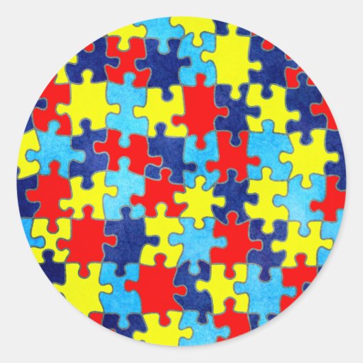 Sticker Rond Sensibilisation sur l'autisme-Puzzle par Shirley T (Devant)