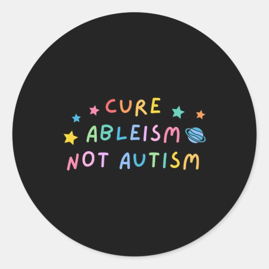 Sticker Rond Sensibilisation sur l'autisme Traite Ableisme Pas (Devant)
