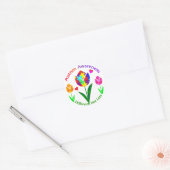 Sticker Rond Sensibilisation sur l'autisme Tulip (Enveloppe)