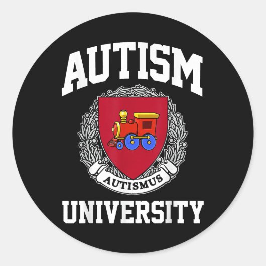 Sticker Rond Sensibilisation sur l'autisme University Puzzle Pi (Devant)