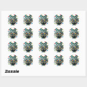 Sticker Rond Sensibilisation sur l'autisme Wolf Puzzle Lunettes (Feuille)
