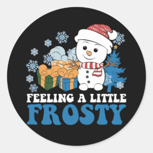Sticker Rond Sentez-vous un petit Noël de neige gelé