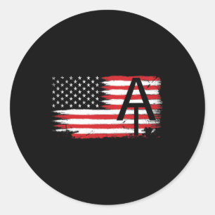 Sticker Rond Sentier des Appalaches Drapeau américain patriotiq