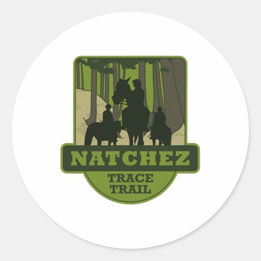 Sticker Rond Sentier Natchez Trace - Équitation (Devant)