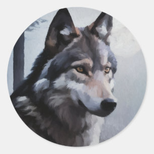 Sticker Rond Sentinelle au clair de lune