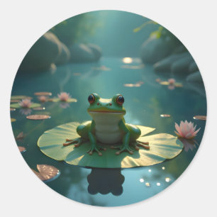 Sticker Rond Sentinelle de l'étang -