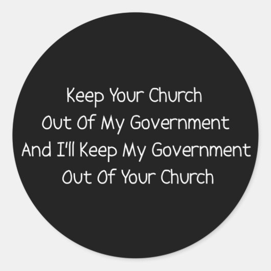 Sticker Rond Séparation de l'État de l'Église (Devant)