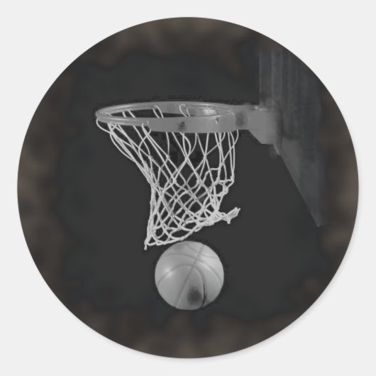 Sticker Rond Sepia Basketball (Devant)