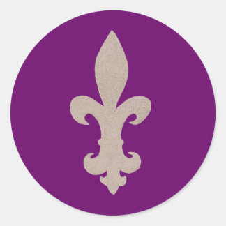 Sticker Rond sépia Fleur De Lis