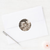 Sticker Rond Sepia Merry Horse (Enveloppe)