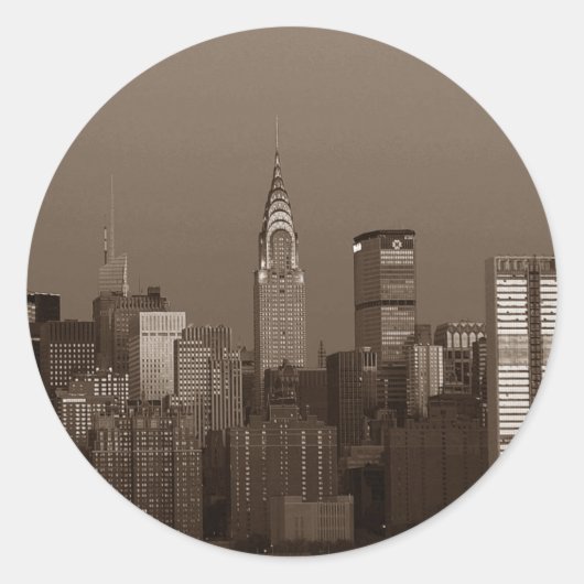 Sticker Rond Sepia New York (Devant)
