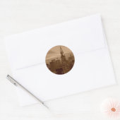 Sticker Rond Sepia Tone New York (Enveloppe)
