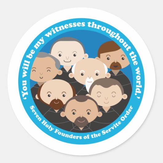 Sticker Rond Sept Fondateurs de l'Ordre Servite (Devant)
