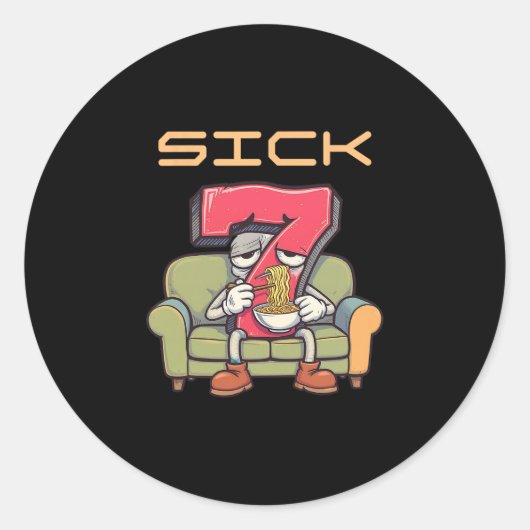 Sticker Rond Sept Malade 67 Mème Six Sept 1 (Devant)