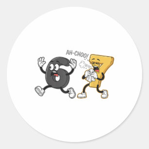 Sticker Rond Sept Malade Drôle 67 Six Sept Mème Jeu de Mots Gen