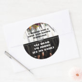 Sticker Rond Sept mots pour un mariage long et heureux (Enveloppe)