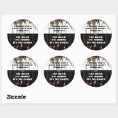 Sticker Rond Sept mots pour un mariage long et heureux (Feuille)