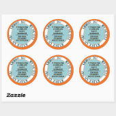 Sticker Rond Sept mots pour un mariage long et heureux (Feuille)