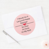 Sticker Rond Sept mots pour un mariage long et heureux (Enveloppe)