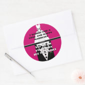 Sticker Rond Sept mots pour un mariage long et heureux (Enveloppe)