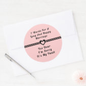 Sticker Rond Sept mots pour un mariage long et heureux (Enveloppe)