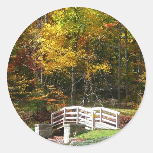 Sticker Rond Sept Sources Pont D'Automne I Paysage D'Automne (Devant)
