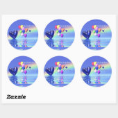 Sticker Rond Septembre Anniversaire Sapphire Heart (Feuille)