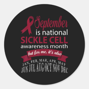 Sticker Rond Septembre Est Le Mois De Sensibilisation À La Fauc