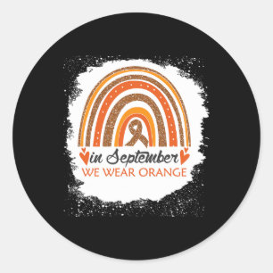 Sticker Rond Septembre Nous Portons Orange Bleached Rainbow Leu