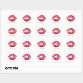 Sticker Rond Séquins rouges Parties scintillant Lips maquillage (Feuille)