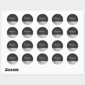Sticker Rond Séquins Sparkle Glam Noir Mariage Favoriser Sticke (Feuille)