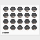 Sticker Rond Séquins Sparkle Glam Noir Mariage Favoriser Sticke (Feuille)
