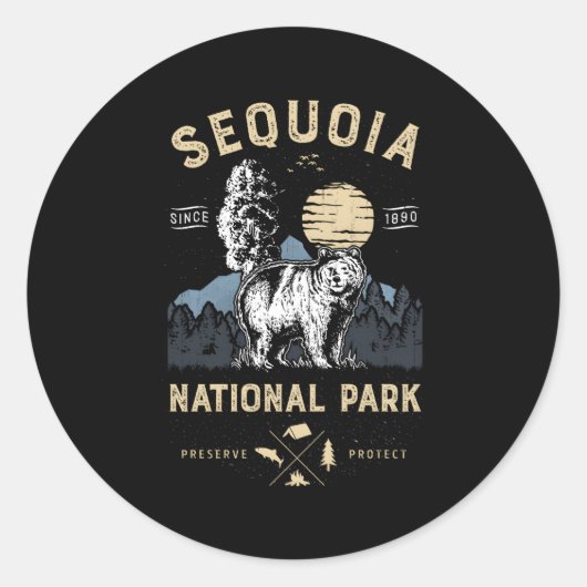 Sticker Rond Sequoia National Park California (Devant)
