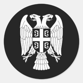 Sticker Rond Serbia coat of arms, double-headed white eagle