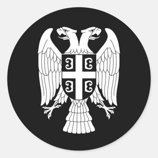Sticker Rond Serbia coat of arms, double-headed white eagle (Devant)