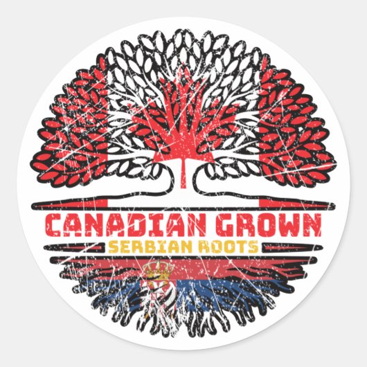Sticker Rond Serbia Serbian Canadian Canada (Devant)