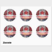 Sticker Rond Serbia Serbian Canadian Canada (Feuille)