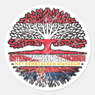 Sticker Rond Serbie Serbe Autriche Arbre