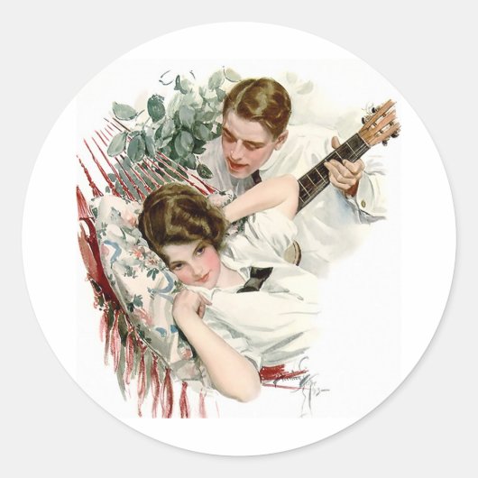 Sticker Rond Serenade d'été (Devant)
