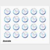 Sticker Rond Serene Aqua Turquoise Waves (Feuille)