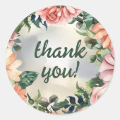 Sticker Rond Serene Garden Wreath : Pastel Floral Elegance (Devant)