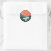 Sticker Rond Serene Nordic Landscape Art (Sac)
